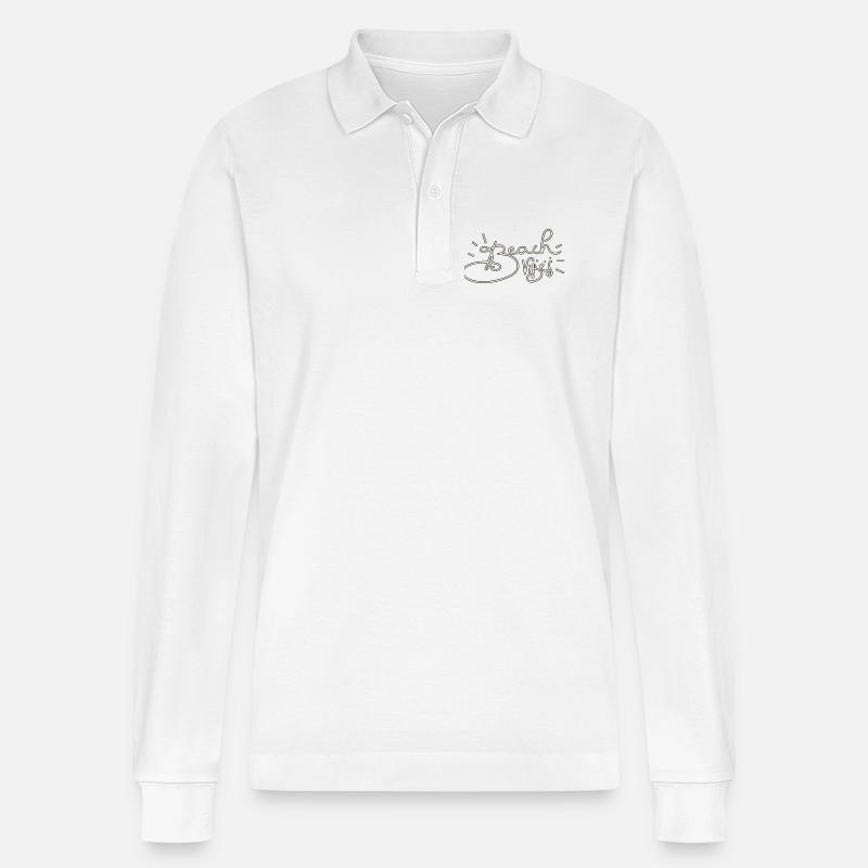 Sommer Beach Crew Logo - Stanley/Stella Unisex Bio-Langarm-Poloshirt Prepster - Weiß