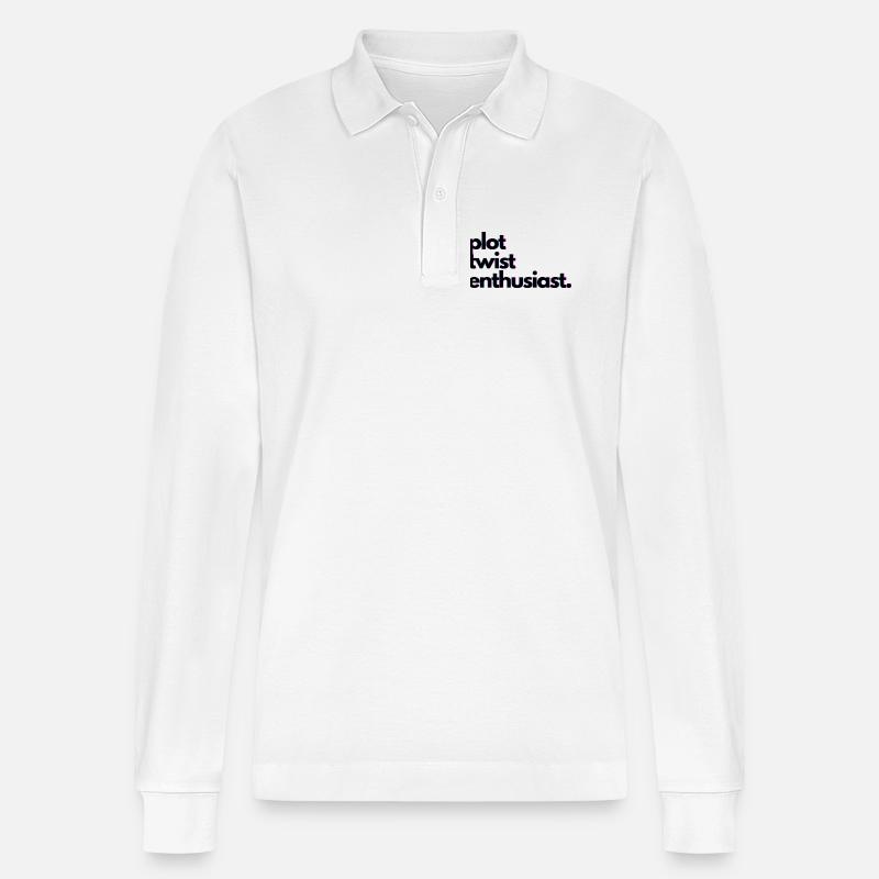 Plot_twist_enthusiast - Stanley/Stella Unisex Bio-Langarm-Poloshirt Prepster - Weiß