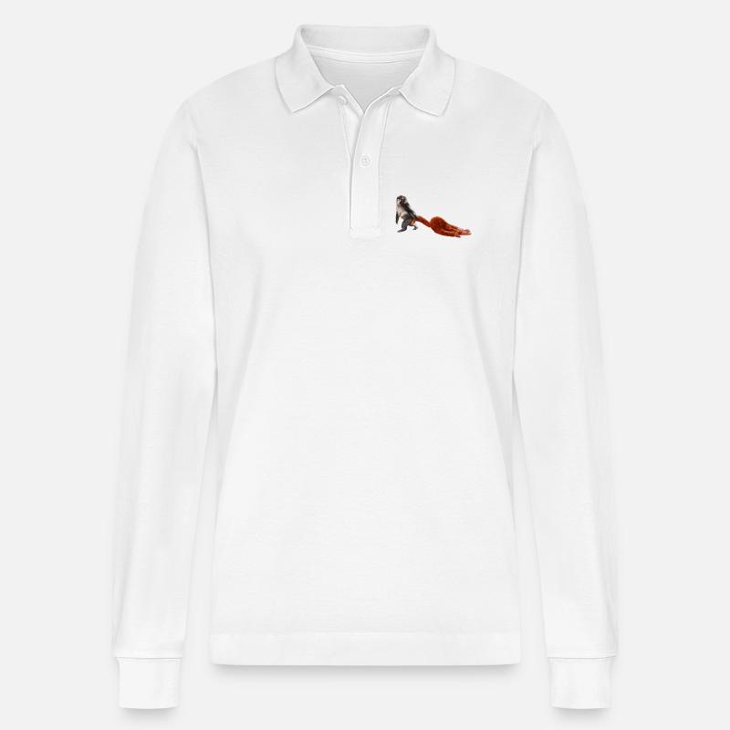 Punch - das kleine Äffchen - Stanley/Stella Unisex Bio-Langarm-Poloshirt Prepster - Weiß