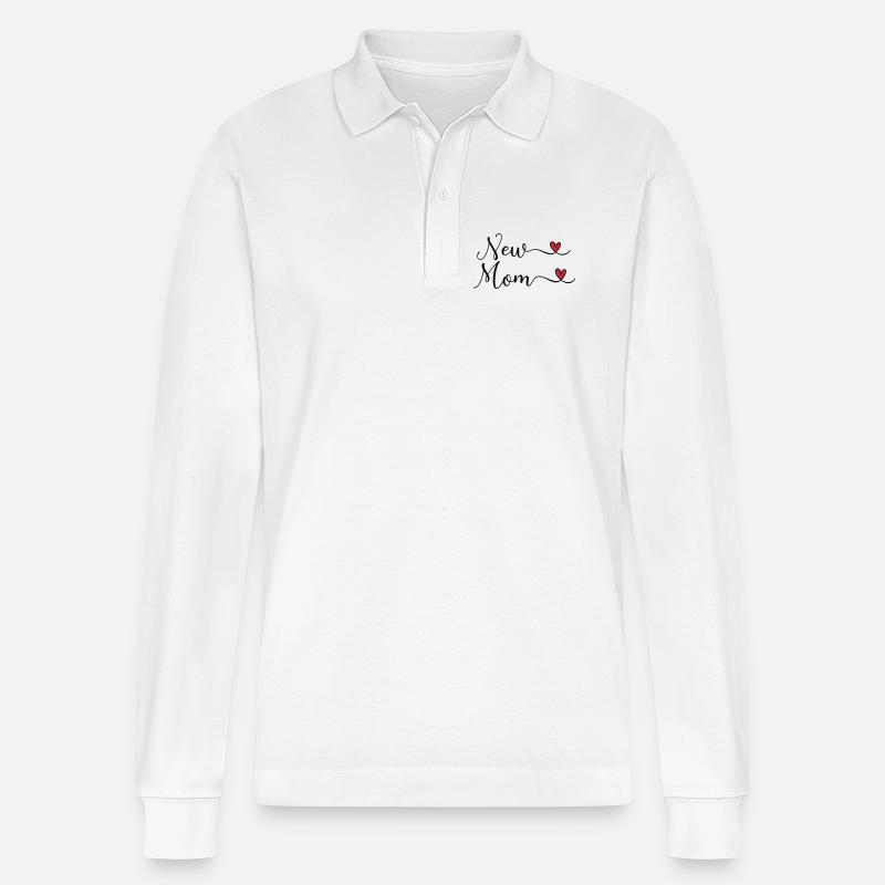 Nouvelle maman - Polo à manches longues bio PREPSTER Stanley/Stella Unisexe - blanc