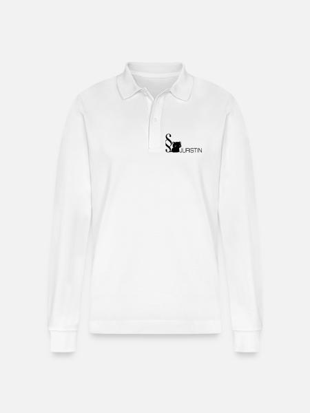Law Cat Lawyer - Stanley/Stella Organic Unisex Long-Sleeved Polo Shirt Prepster - white