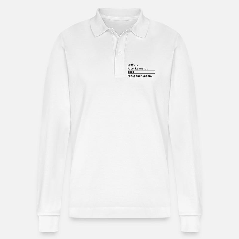 Lade Gute Laune - Stanley/Stella Unisex Bio-Langarm-Poloshirt Prepster - Weiß