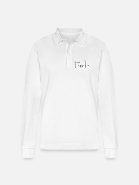 Familie – Liebevolles Textdesign - Stanley/Stella Unisex Bio-Langarm-Poloshirt Prepster - Weiß