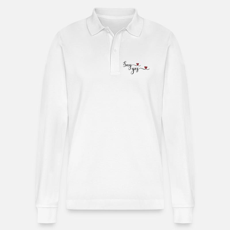 Sag ja - Stanley/Stella Unisex Bio-Langarm-Poloshirt Prepster - Weiß