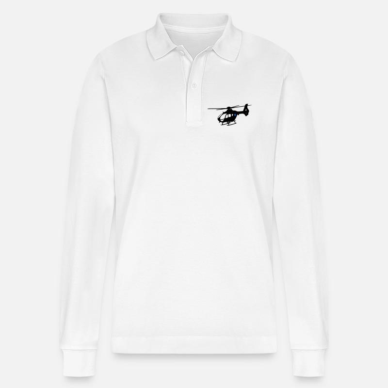 Notarzthubschrauber - Stanley/Stella Unisex Bio-Langarm-Poloshirt Prepster - Weiß