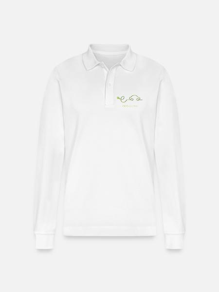 100% elektrisk – Grøn almindelig servicevogn - Stanley/Stella Prepster økologisk unisex langærmet poloshirt - hvid