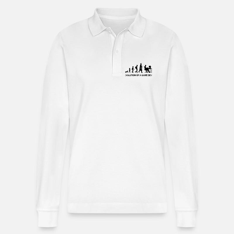 Entwicklung eines Spieleentwicklers - Stanley/Stella Unisex Bio-Langarm-Poloshirt Prepster - Weiß