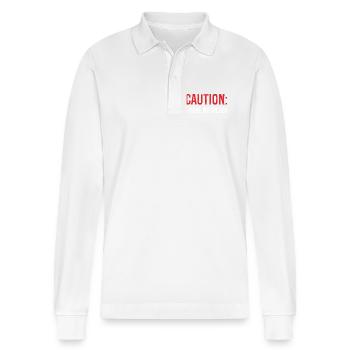 Achtung Ich habe keinen Filter - Stanley/Stella Unisex Bio-Langarm-Poloshirt Prepster - Weiß - Vorne - Anna (173cm) & Nico (186cm)