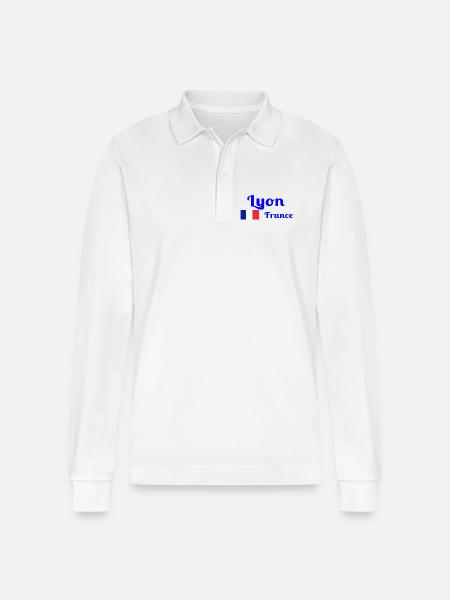 Lyon France- Imprimés stylés - Polo à manches longues bio PREPSTER Stanley/Stella Unisexe - blanc