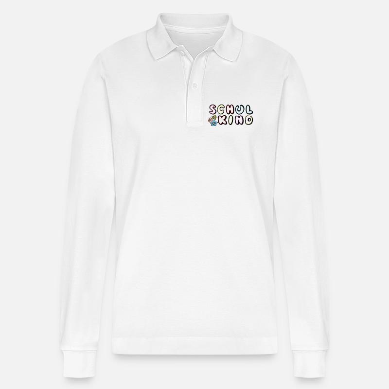 Schulkind 2026 Einschulung - Stanley/Stella Unisex Bio-Langarm-Poloshirt Prepster - Weiß
