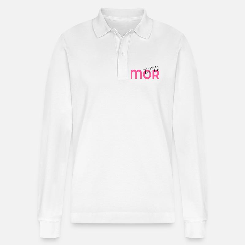 Mutter von zwei Kindern - Stanley/Stella Unisex Bio-Langarm-Poloshirt Prepster - Weiß