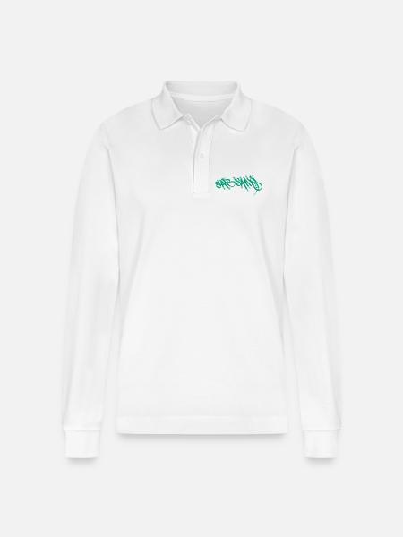 Sargans T-Shirt - Stanley/Stella Organic Unisex Long-Sleeved Polo Shirt Prepster - white
