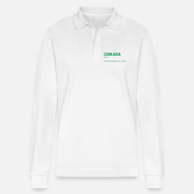 Basque language  - Stanley/Stella Unisex Bio-Langarm-Poloshirt Prepster - Weiß