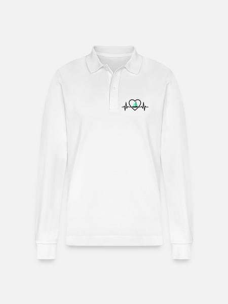 Heart Sailing – Passion Boat - Stanley/Stella Organic Unisex Long-Sleeved Polo Shirt Prepster - white