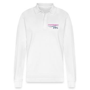 Powerfrau vom Meer pink - Stanley/Stella Unisex Bio-Langarm-Poloshirt Prepster - Weiß - Vorne - Anna (173cm) & Nico (186cm)