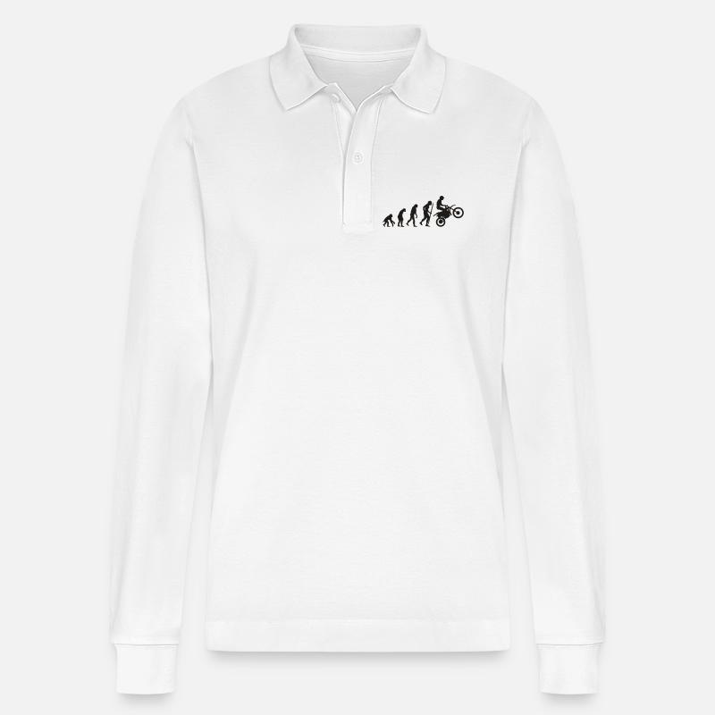 Evolution motorcycling - Stanley/Stella Unisex Bio-Langarm-Poloshirt Prepster - Weiß