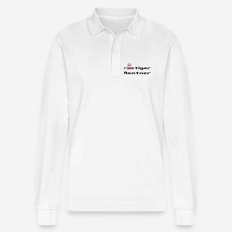 rostiger/rüstiger Rentner - Stanley/Stella Unisex Bio-Langarm-Poloshirt Prepster - Weiß