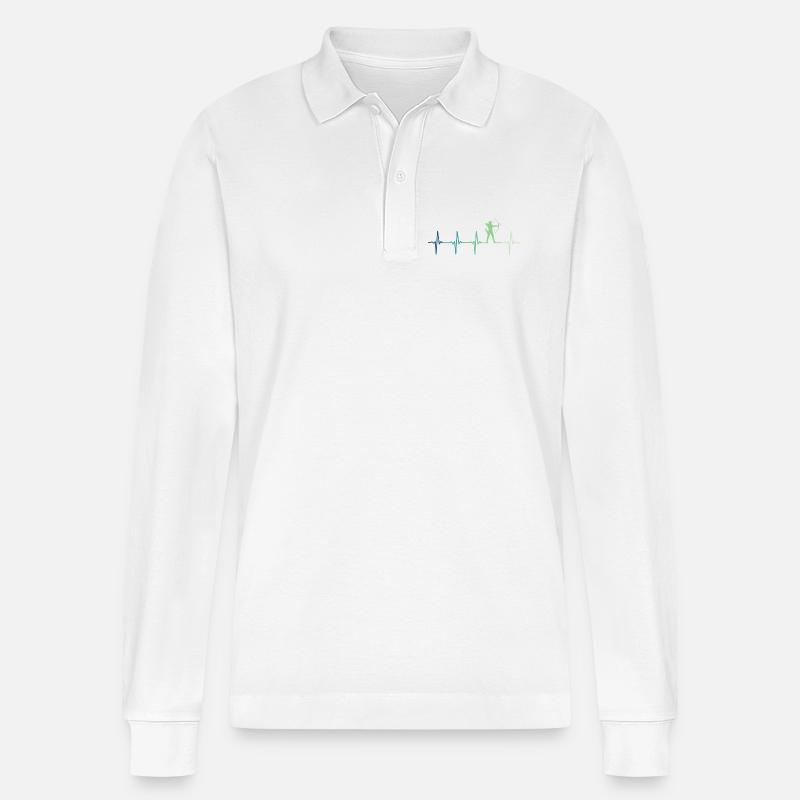 Bogenschießen Bogenschießen Herzschlag - Stanley/Stella Unisex Bio-Langarm-Poloshirt Prepster - Weiß