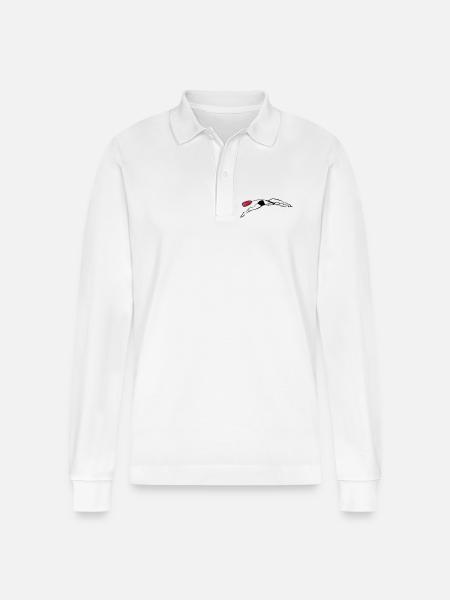 lifeguard plunge - Stanley/Stella Organic Unisex Long-Sleeved Polo Shirt Prepster - white
