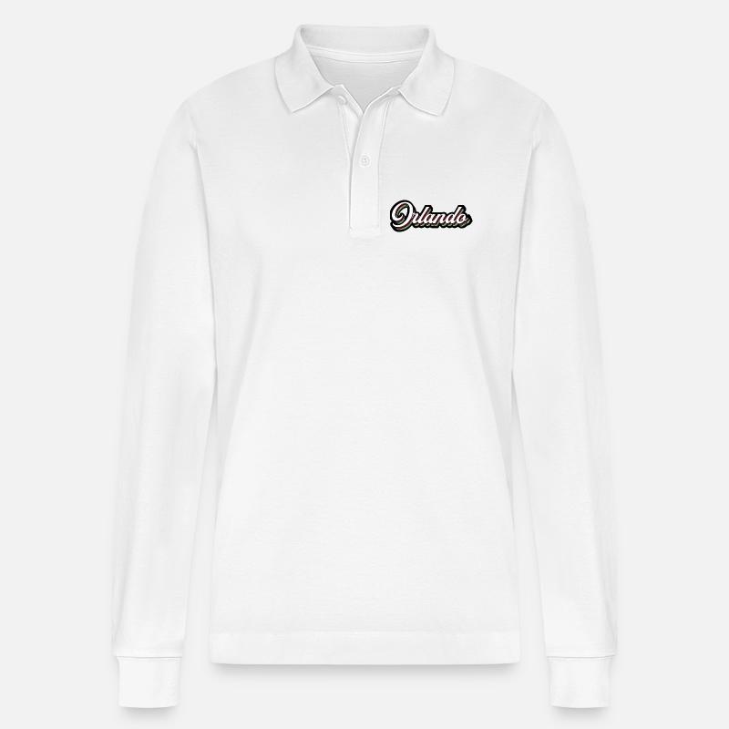 Orlando Rainbow Script - Polo à manches longues bio PREPSTER Stanley/Stella Unisexe - blanc