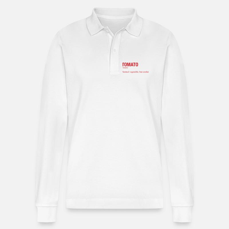 TOMATO Tomate - Stanley/Stella Unisex Bio-Langarm-Poloshirt Prepster - Weiß