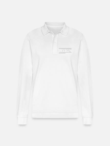 Winds of Brooklyn Skyline Silhouette - Stanley/Stella Organic Unisex Long-Sleeved Polo Shirt Prepster - white