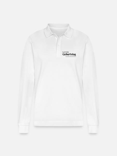 Yes Birthday - Stanley/Stella Organic Unisex Long-Sleeved Polo Shirt Prepster - white
