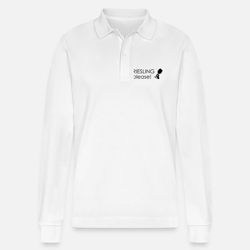 Riesling please! - Stanley/Stella Unisex Bio-Langarm-Poloshirt Prepster - Weiß