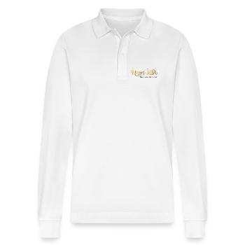 Neues Jahr Neues Glück  - Stanley/Stella Unisex Bio-Langarm-Poloshirt Prepster - Weiß - Vorne - Anna (173cm) & Nico (186cm)