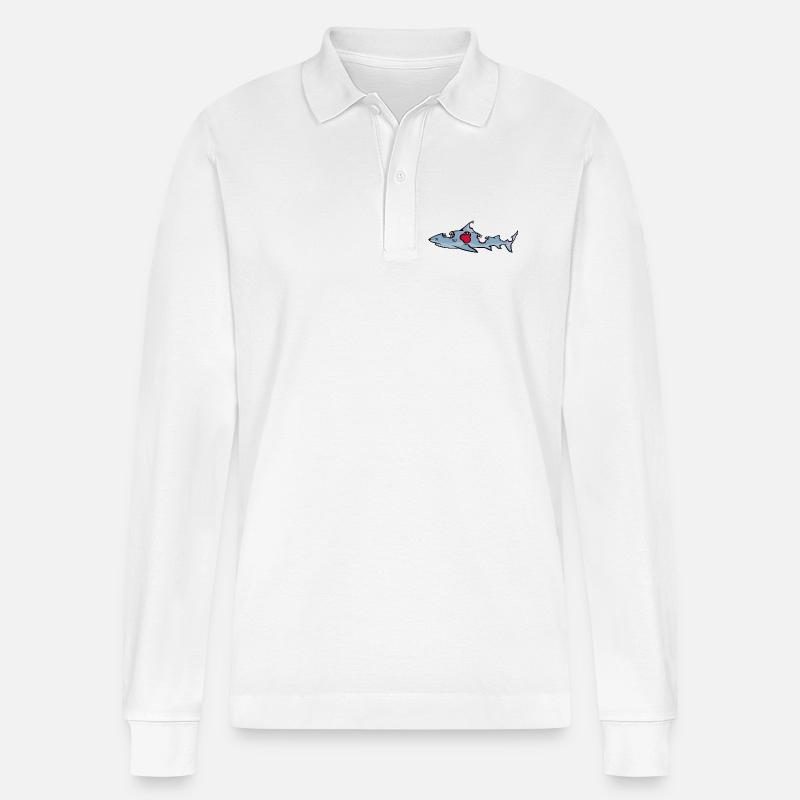 requin - Polo à manches longues bio PREPSTER Stanley/Stella Unisexe - blanc