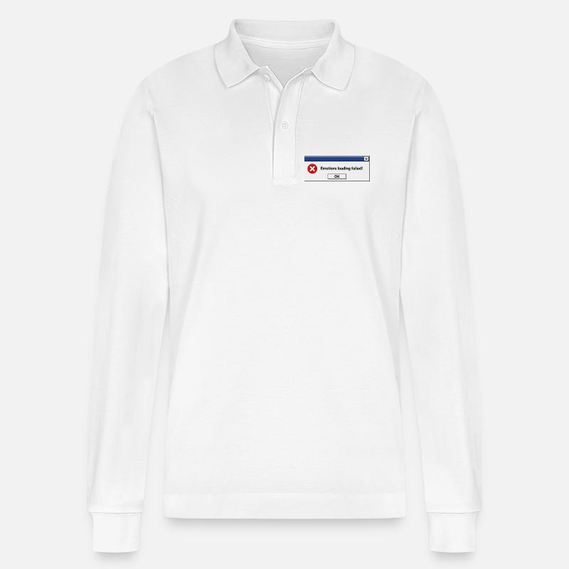 Emotions loading failed - Stanley/Stella Organic Unisex Long-Sleeved Polo Shirt Prepster - white