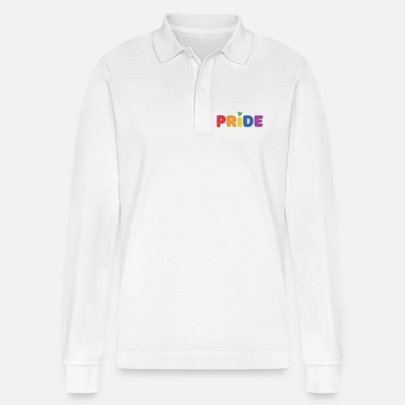LGBTQ+ Pride-Monat - Stanley/Stella Unisex Bio-Langarm-Poloshirt Prepster - Weiß