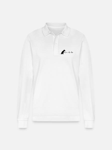 Dog - Stanley/Stella Organic Unisex Long-Sleeved Polo Shirt Prepster - white