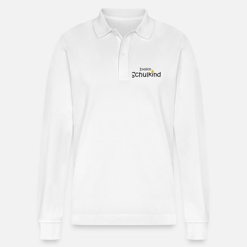 endlich Schulkind - Stanley/Stella Unisex Bio-Langarm-Poloshirt Prepster - Weiß