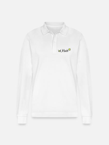 Urlaub in der Sonne - Stanley/Stella Unisex Bio-Langarm-Poloshirt Prepster - Weiß