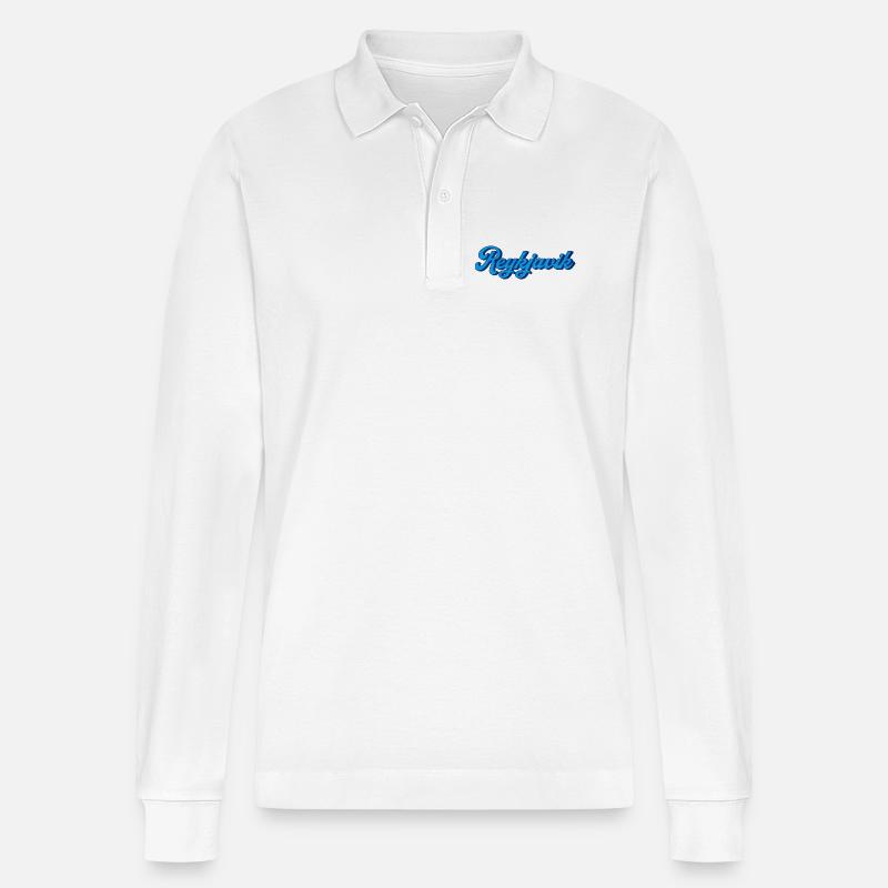 Reykjavik Blue Script Logo - Polo à manches longues bio PREPSTER Stanley/Stella Unisexe - blanc