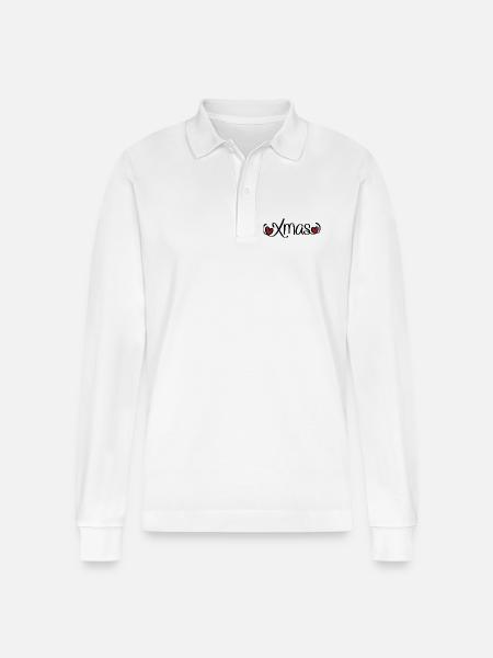 Christmas - Stanley/Stella Organic Unisex Long-Sleeved Polo Shirt Prepster - white