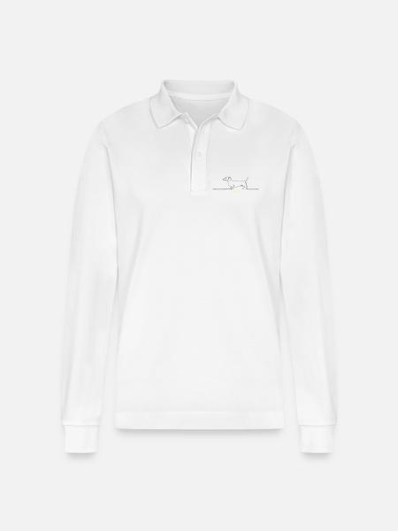 Dachshund Stur Line Art Saying - Stanley/Stella Organic Unisex Long-Sleeved Polo Shirt Prepster - white