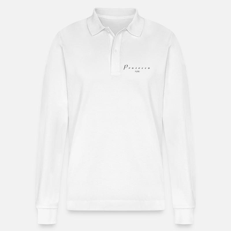 Prosecco Please! - Stanley/Stella Unisex Bio-Langarm-Poloshirt Prepster - Weiß