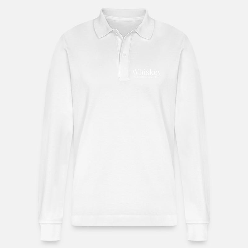 Whiskey & Fleisch – Ruhig genießen - Stanley/Stella Unisex Bio-Langarm-Poloshirt Prepster - Weiß