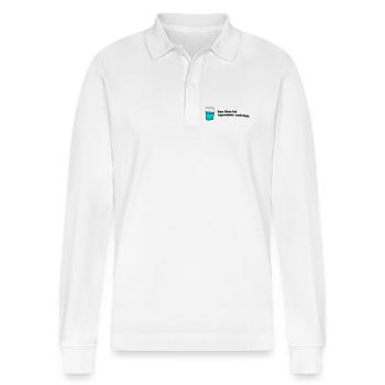 Glas voll leer - Stanley/Stella Unisex Bio-Langarm-Poloshirt Prepster - Weiß - Vorne - Anna (173cm) & Nico (186cm)