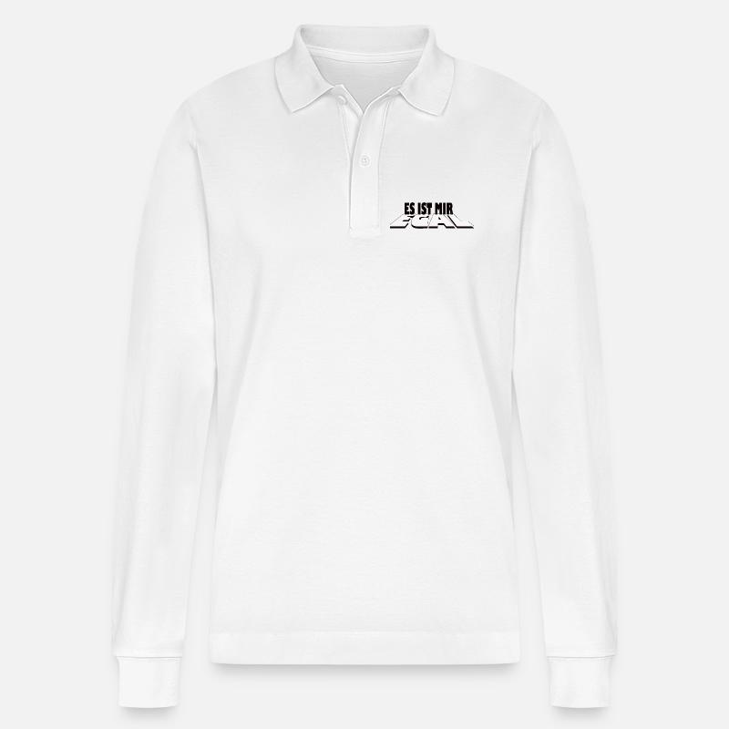 Es ist mir egal - Statement Design - Stanley/Stella Unisex Bio-Langarm-Poloshirt Prepster - Weiß