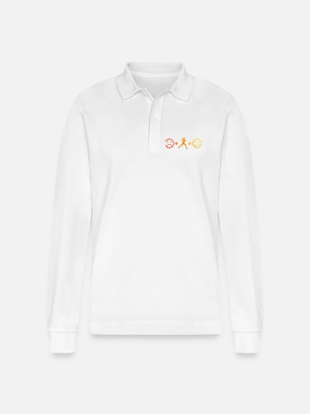 Geschenkidee für eine Running mit Running - Stanley/Stella Unisex Bio-Langarm-Poloshirt Prepster - Weiß
