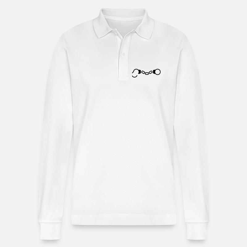Handschellen -- ©roil - Stanley/Stella Unisex Bio-Langarm-Poloshirt Prepster - Weiß