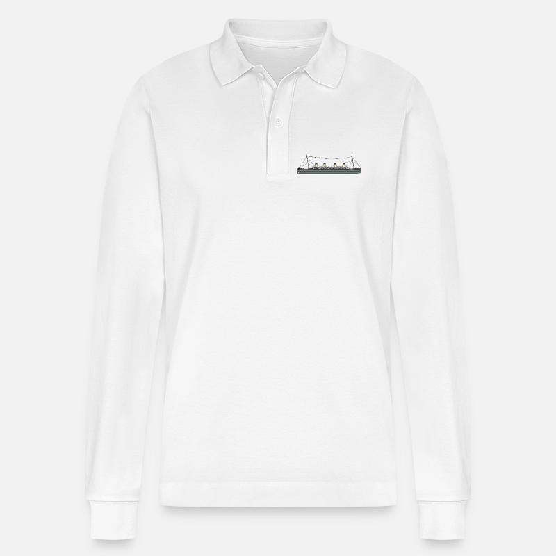 Titanic Schiff - Stanley/Stella Unisex Bio-Langarm-Poloshirt Prepster - Weiß