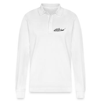 Kiteboard,Kiteboarder,Kite,Kiteboarding,Sea,Board - Stanley/Stella Organic Unisex Long-Sleeved Polo Shirt Prepster - white - Front - Anna (173cm) & Nico (186cm)