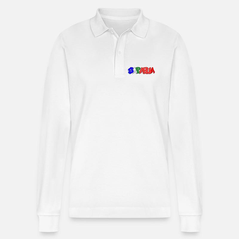Saparua - Moluque 4 couleurs - Polo à manches longues bio PREPSTER Stanley/Stella Unisexe - blanc