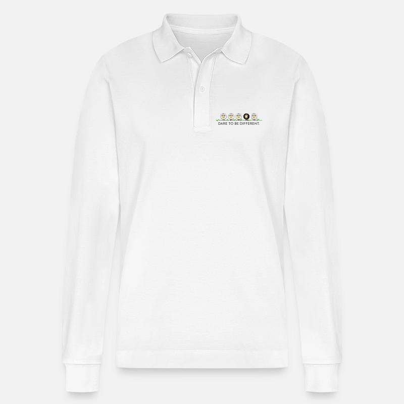 Dare to Be Different – Schwarzes Schaf - Stanley/Stella Unisex Bio-Langarm-Poloshirt Prepster - Weiß