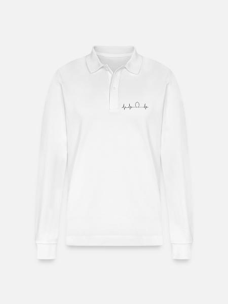 Chicken Fans - Rooster - Rooster - Chick - Egg - Stanley/Stella Organic Unisex Long-Sleeved Polo Shirt Prepster - white