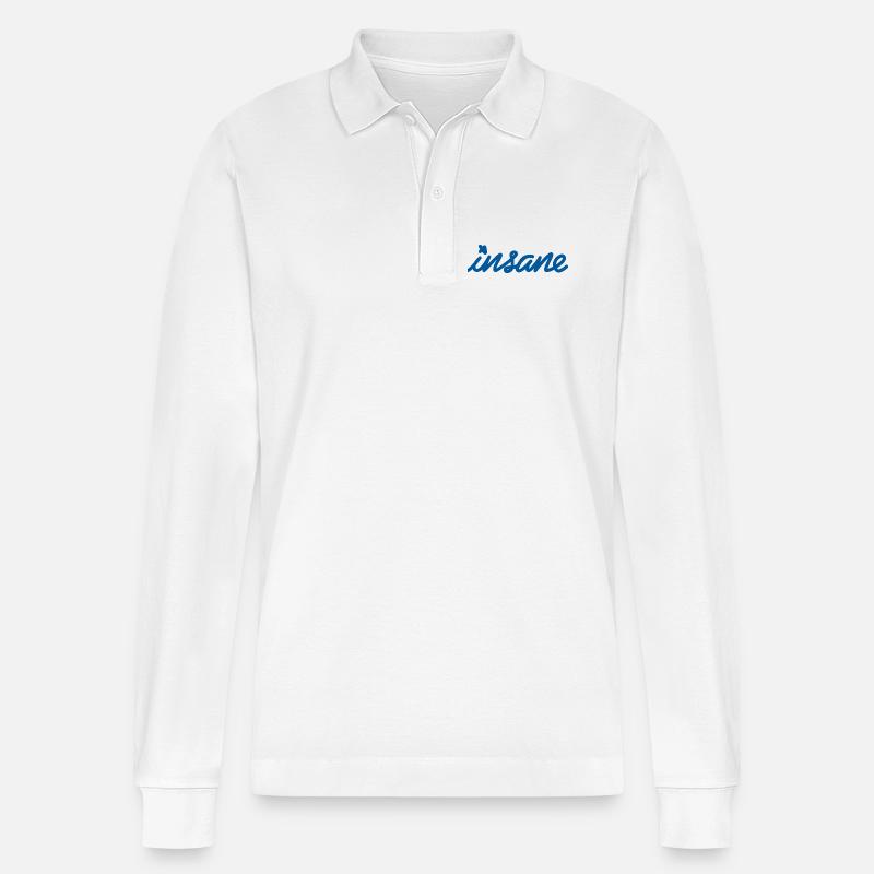 Insane Mindset – Setze ein Style-Statement - Stanley/Stella Unisex Bio-Langarm-Poloshirt Prepster - Weiß